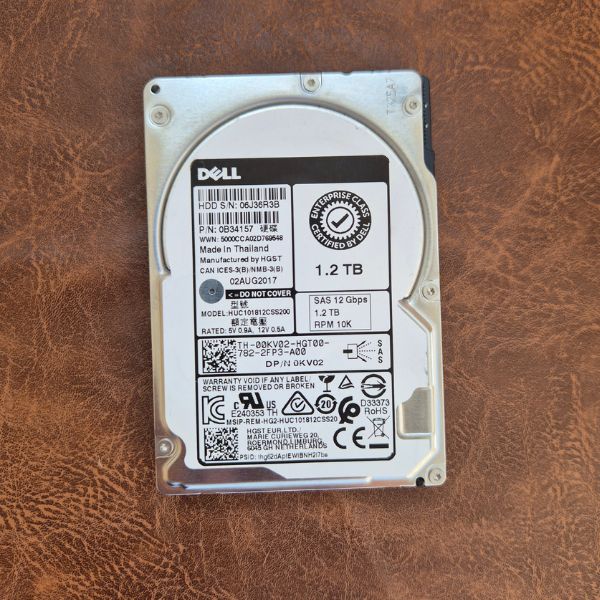 Dell 0KV02 1.2TB 10k SAS 12Gbps 2.5inch Hot Plug Hard Drive