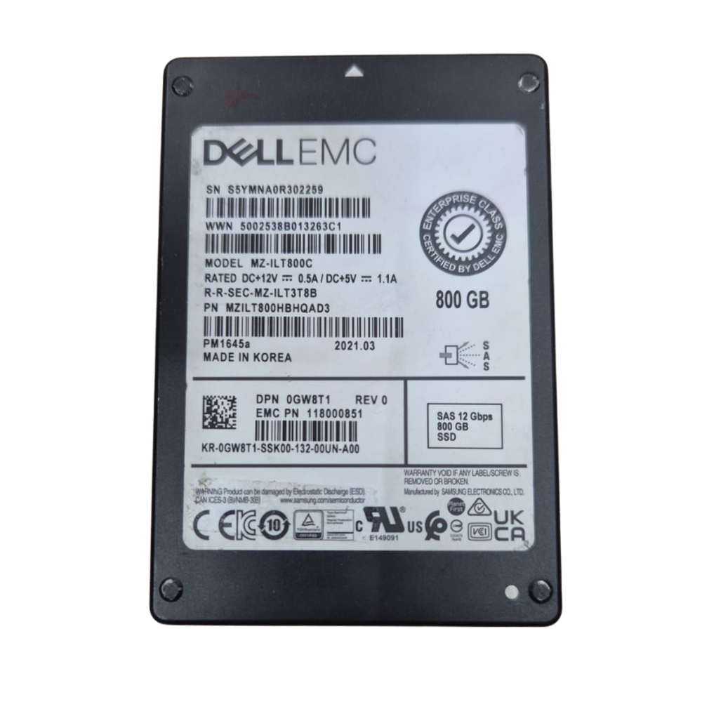 Dell GW8T1 800GB MIXED Use TLC SAS 12Gbps 2.5inch Hot Plug SSD Dell GW8T1 800GB MIXED Use TLC SAS 12Gbps 2.5inch Hot Plug SSD